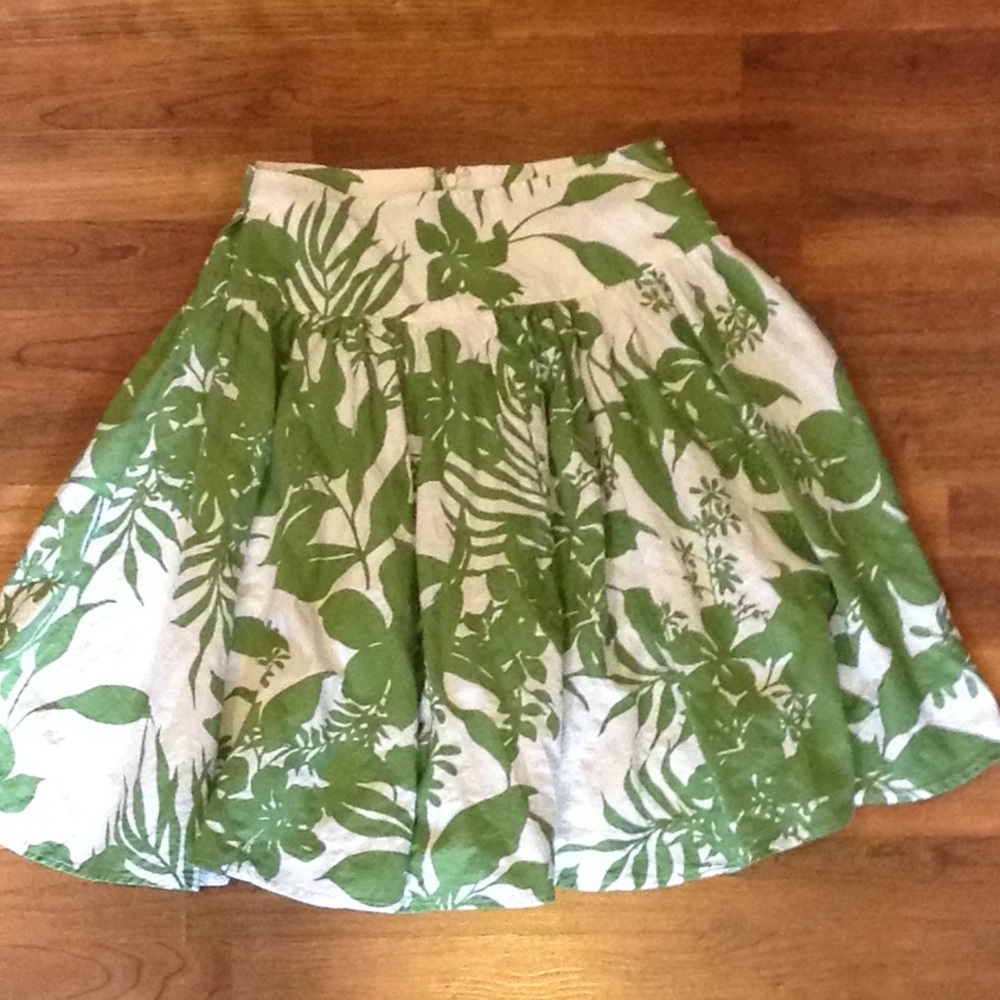 Beautiful Green Floral Skirt